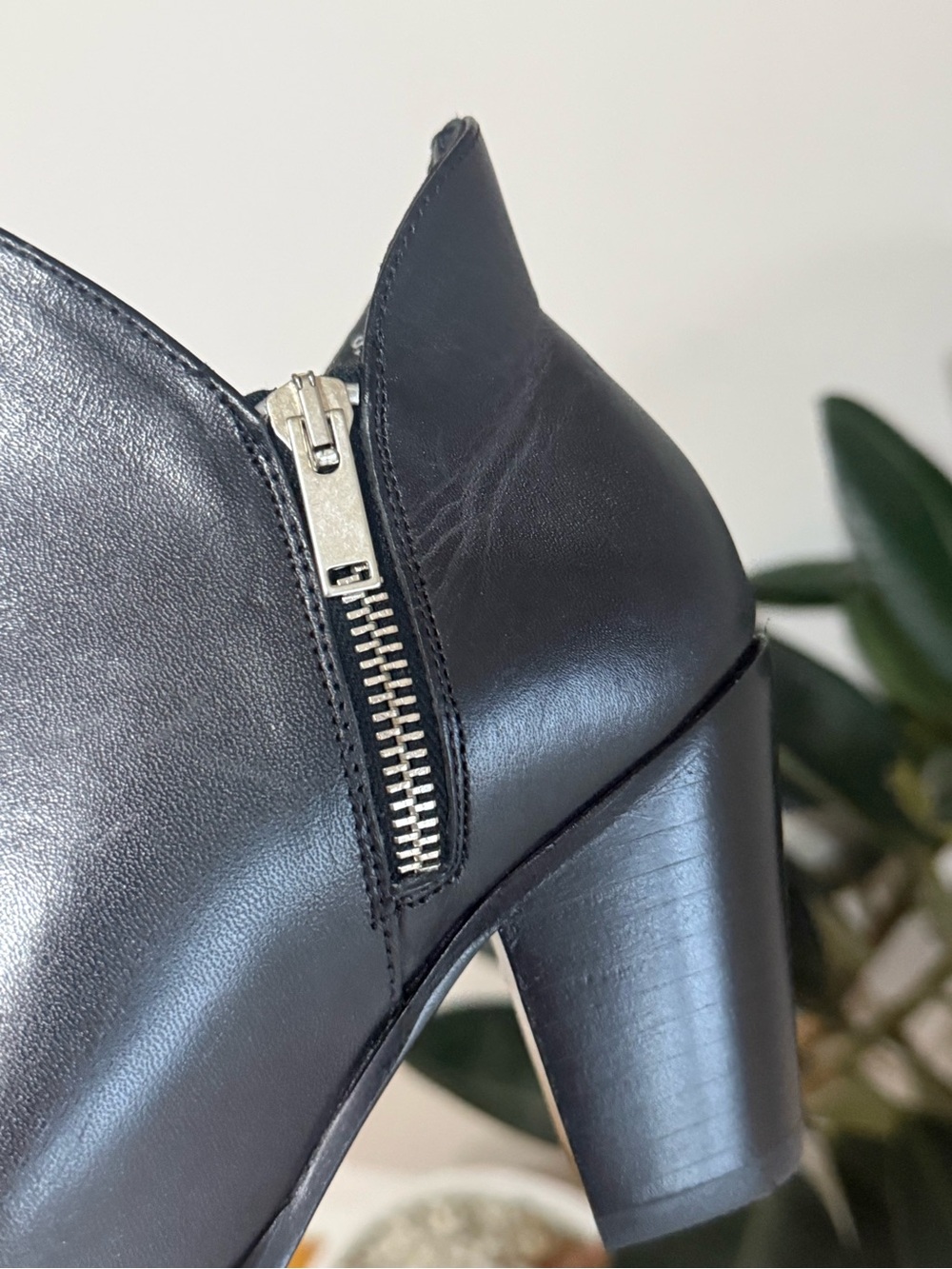 Thursday Boot Co. Black Leather Heeled Ankle Booties Size 6 - Picture 3 of 6